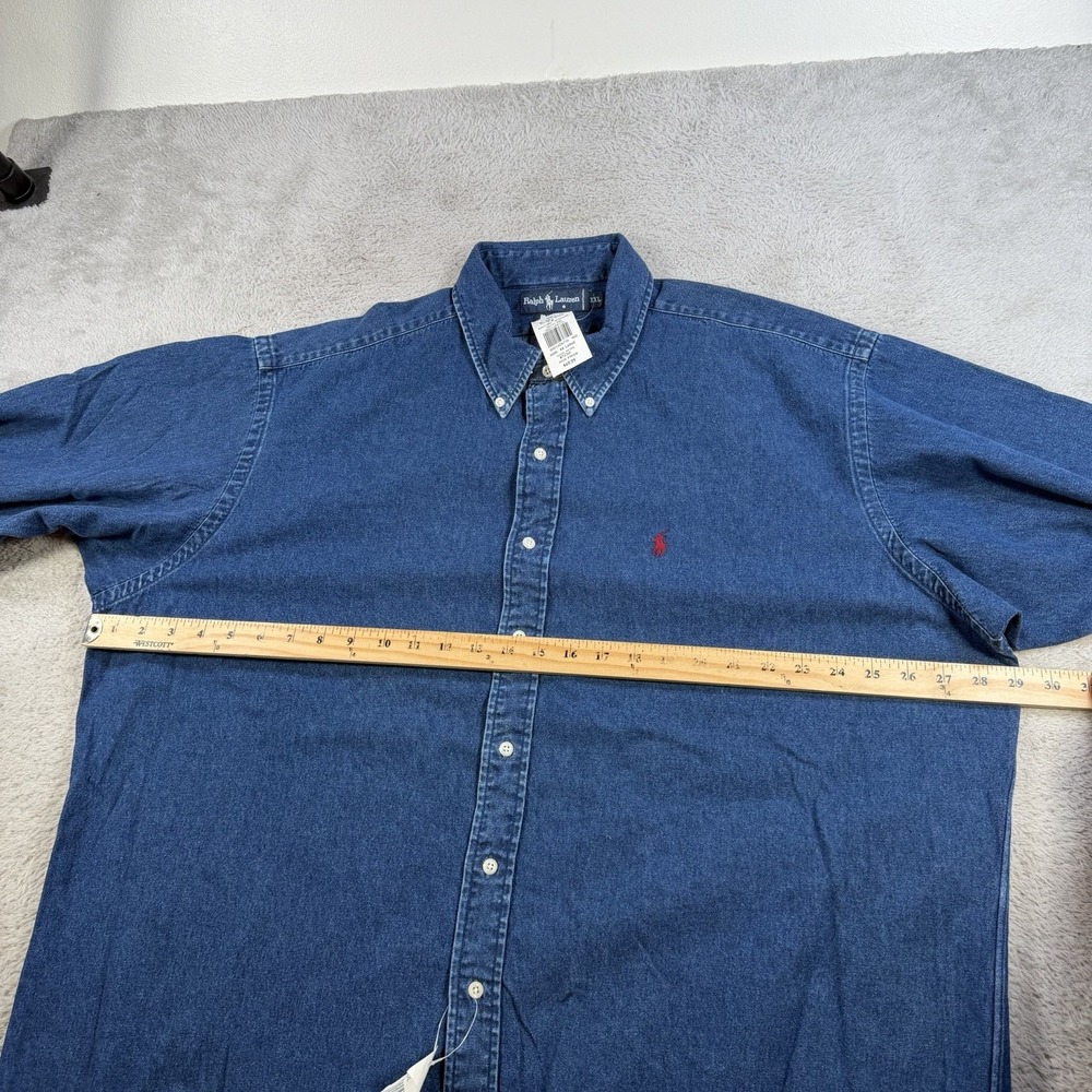 Polo Ralph Lauren Shirt Mens 2XL Blue Denim Blaire Long Sleeve Button Down Pony - Picture 6 of 9